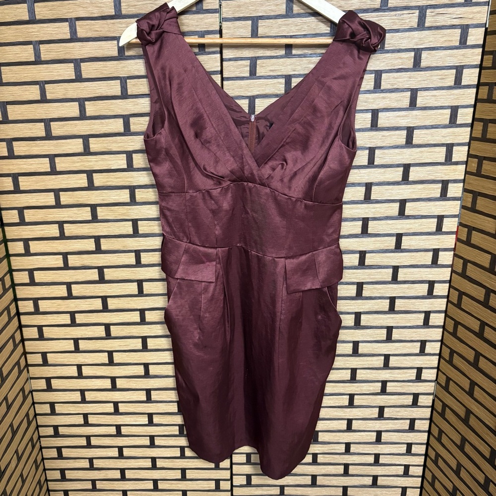 Nanette Lepore Brown Satin Dress Size‎ 4